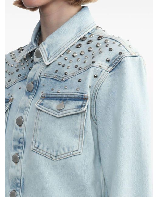 Alessandra Rich Blue Stud-detailed Denim Jacket