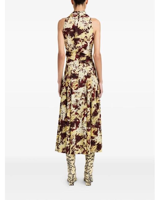 Proenza Schouler Metallic Adelide Printed-Pattern Midi Dress