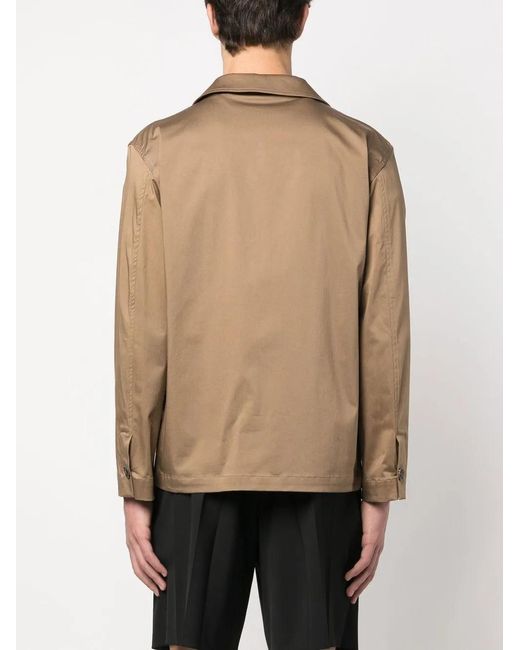 Lardini Brown Long-Sleeve Stretch-Cotton Shirt for men