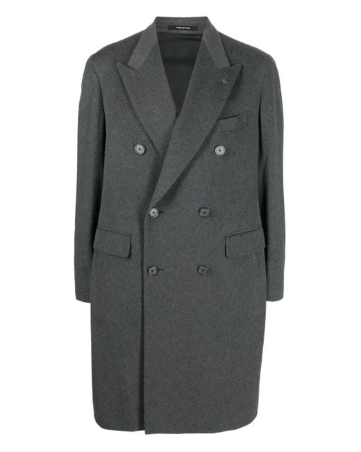Tagliatore Gray Double-Breasted Coat for men