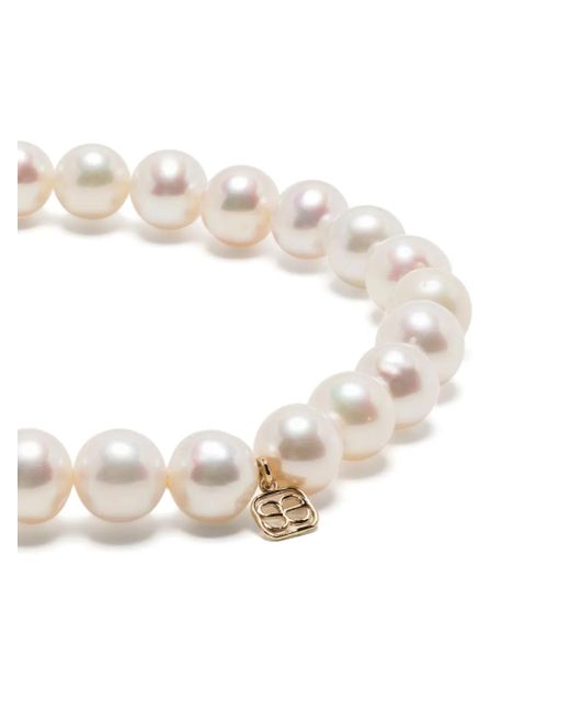 Sydney Evan White 14Kt Evil Eye Pearl Bracelet for men
