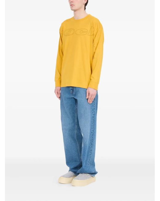 MM6 by Maison Margiela Yellow Graphic-Print Long-Sleeve T-Shirt for men