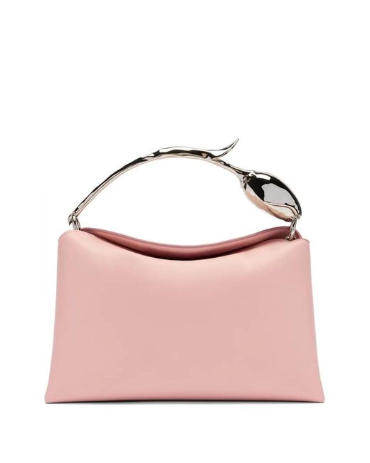 Erdem Pink Midi Bloom Leather Tote Bag