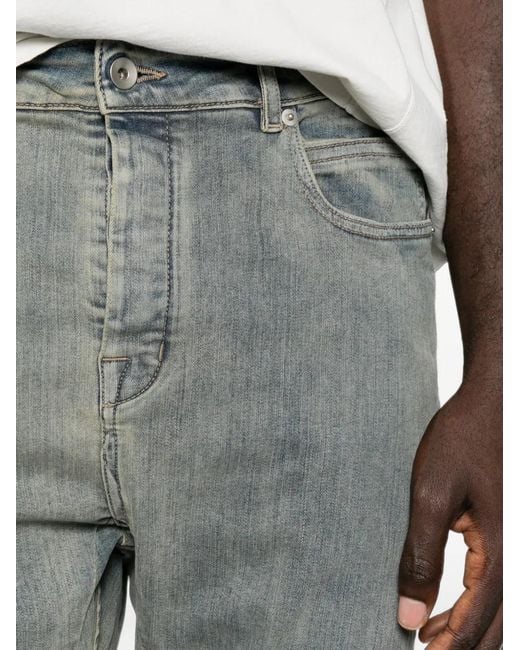 Rick Owens Gray Detroit Faded-Effect Five-Pocket Jeans for men