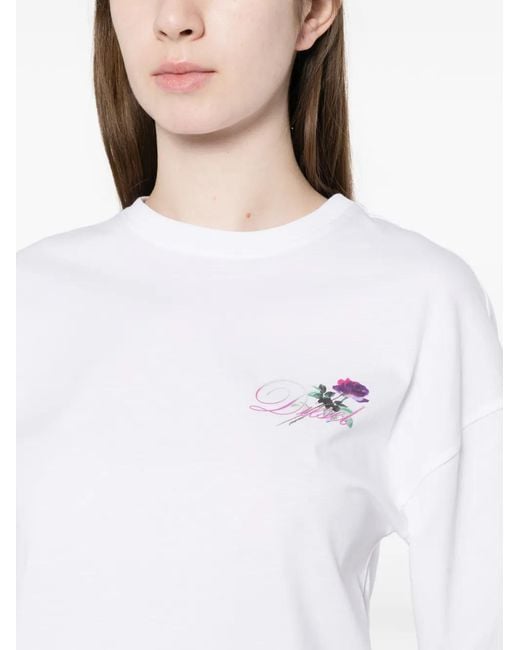 DIESEL White T-Cropyn Floral T-Shirt