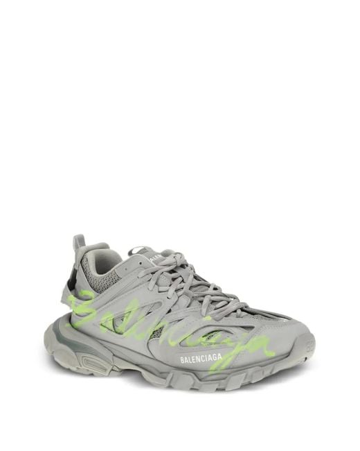 Balenciaga Gray Cutout Track Sneakers for men