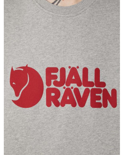 Fjallraven Gray Logo Crew-Neck Sweatshirt for men