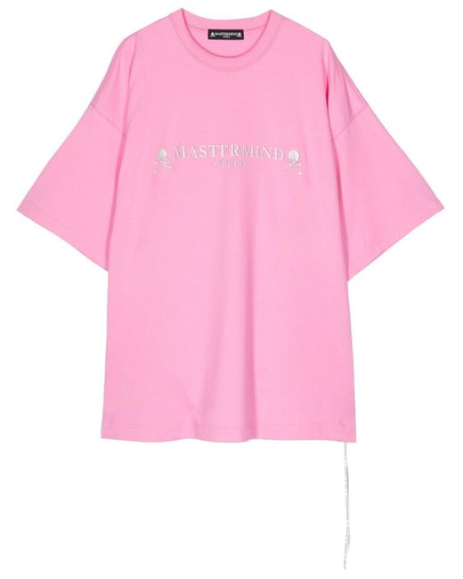 MASTERMIND WORLD Pink Logo-print Cotton T-shirt for men