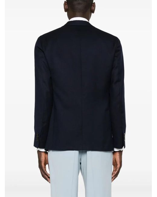 Boglioli Blue Textured Finish Single-Breasted Blazer for men