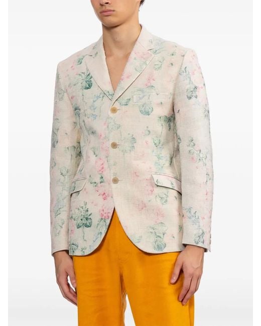 Junya Watanabe White Rose-Print Blazer for men