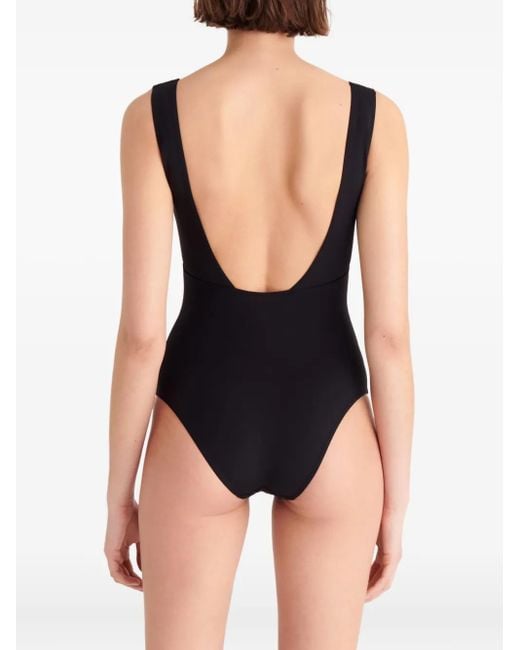 Eres Black Hold Up V-Neck Swimsuit