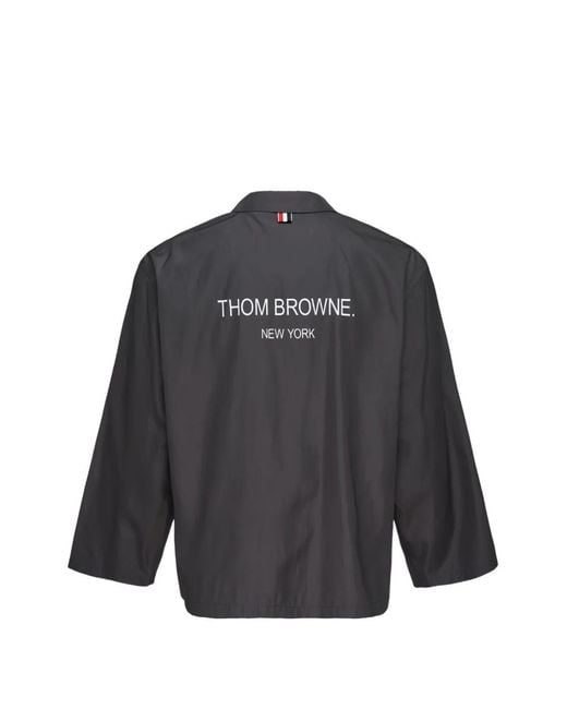 Thom Browne Black Flap-Pocket Packable Jacket for men