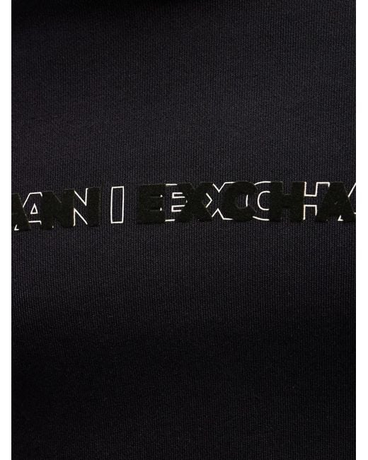 ARMANI EXCHANGE Blue Logo-Detail Hoodie for men