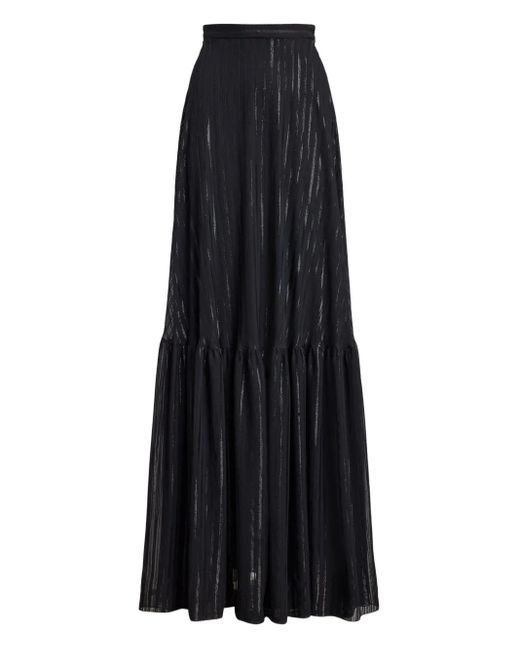 Gonna Lunga A Righe di Ralph Lauren in Black