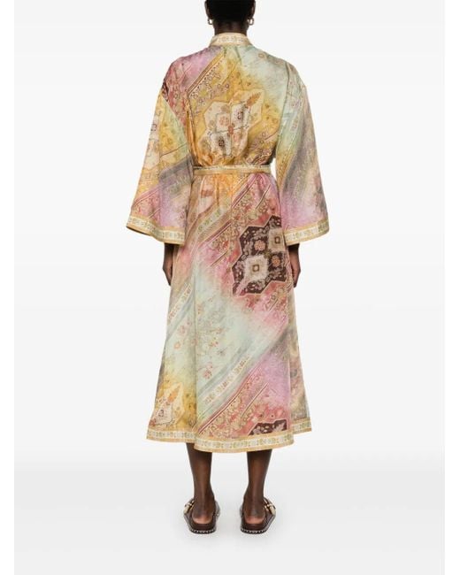 Zimmermann Multicolor Tallow Printed Silk Midi Dress