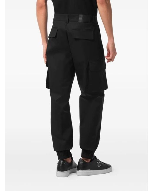 Philipp Plein Black Cargo Trousers for men