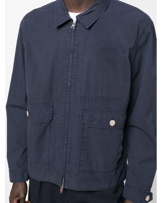Woolrich Blue Zip-Up Bomber Jacket for men