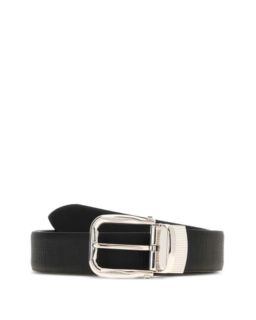 メンズ Zegna バックル レザーベルト White