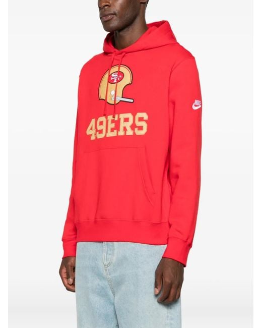 Nike Red X Nfl San Francisco 49Ers Logo-Appliqué Hoodie for men