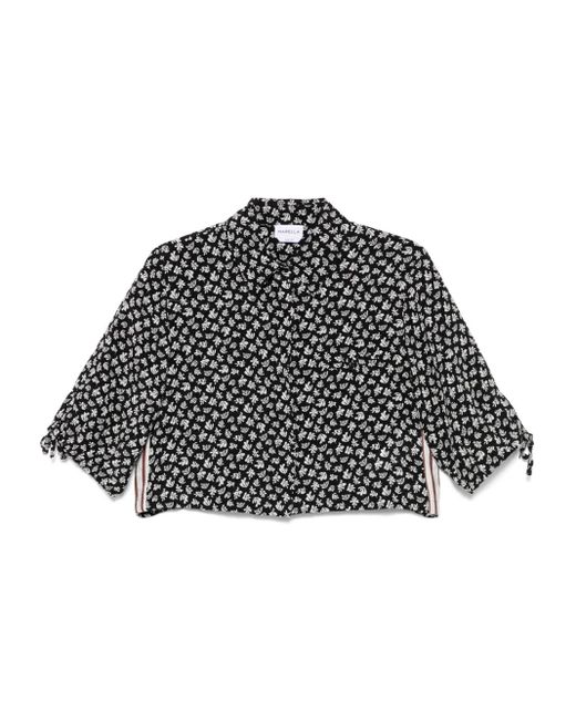 Marella リーフプリント シャツ Black