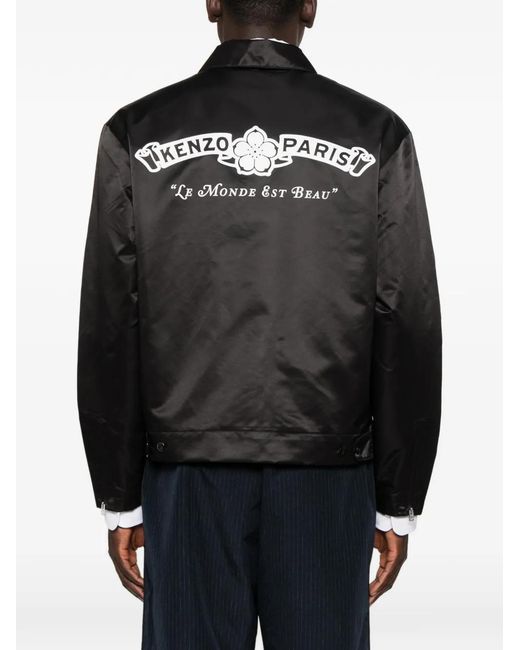 KENZO Black Inspired Polyamide Coach Jacket for men