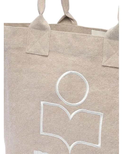 Borsa Tote Lou Con Logo Ricamato di Isabel Marant in Natural