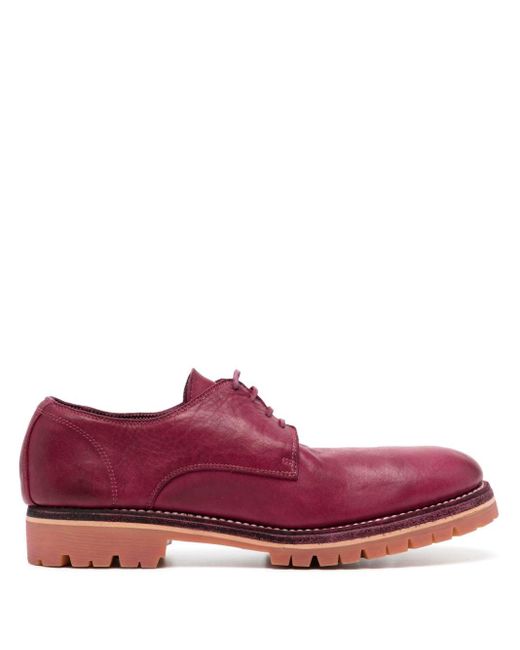 Guidi Purple Horse-leather Derby Shoes for men