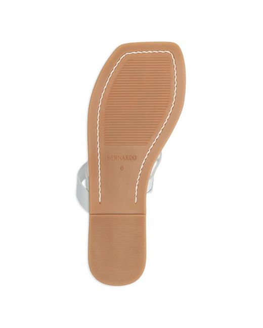 Bernardo White Ocana Toe-Ring Thong Flat Sandals