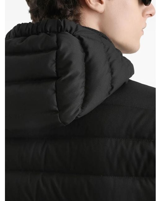 Dolce & Gabbana Black Hooded Quilted Jacket for men