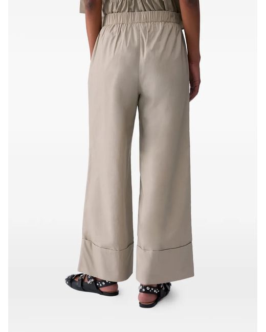 Liu Jo White Logo-Plaque Flared Trousers