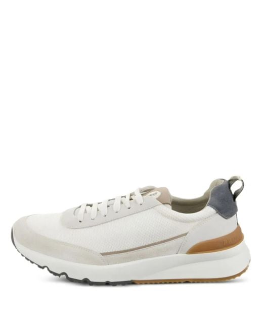 メンズ Brunello Cucinelli メッシュパネル スニーカー White