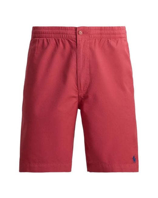 Polo Ralph Lauren Red Logo-Detail Shorts for men