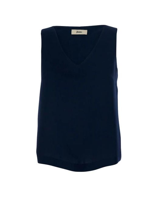 Herno Blue V-Neck Vest Top