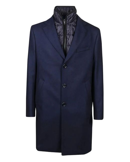 メンズ Fay レイヤード コート Blue
