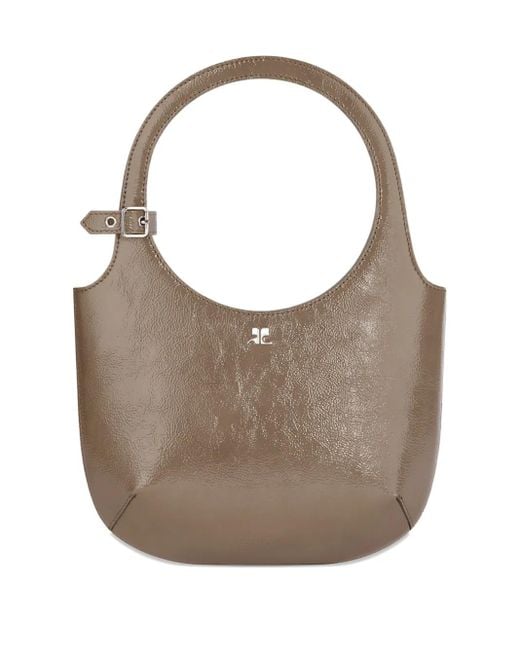 Courreges Gray Holy Leather Tote Bag