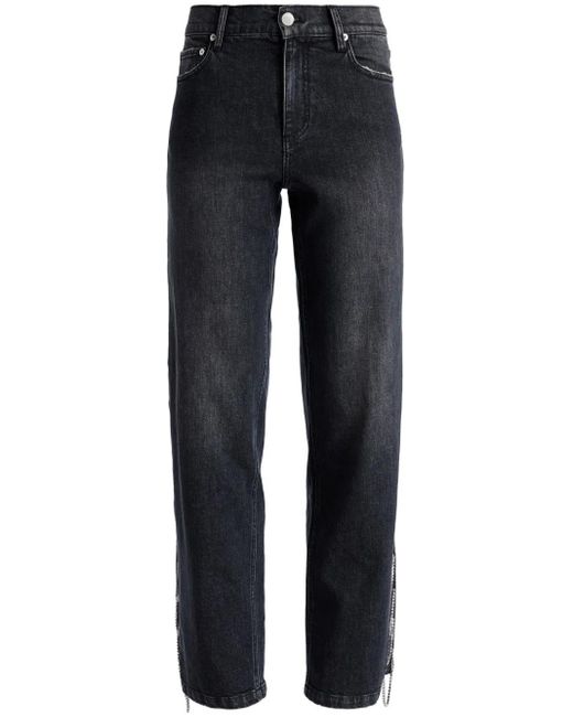 Jeans Dritti Gayle Con Decorazione Di Cristalli di Alice + Olivia in Blue