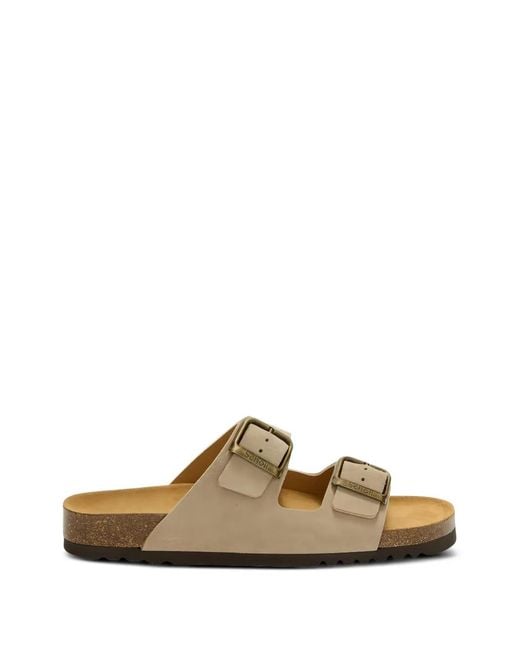 Scholl Natural Julien Buckle-Fastening Suede Sandals for men