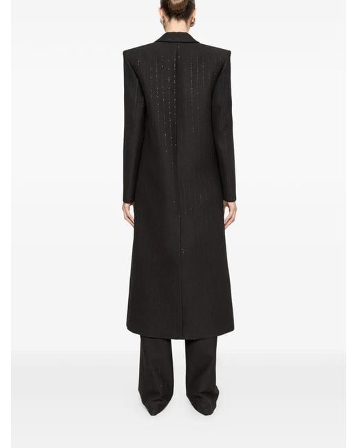 Nissa Black Sequin-Embellished Coat
