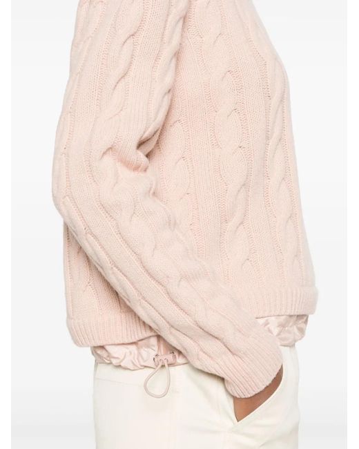 Moncler Pink Cable-Knit Sweater