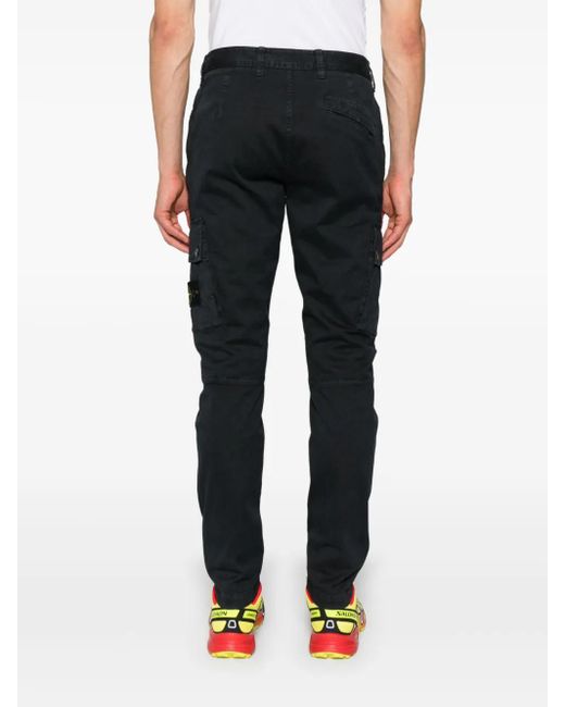 Cargo Con Applicazione Compass di Stone Island in Black da Uomo