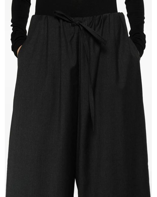 Totême Black Drawstring-Waist Trousers