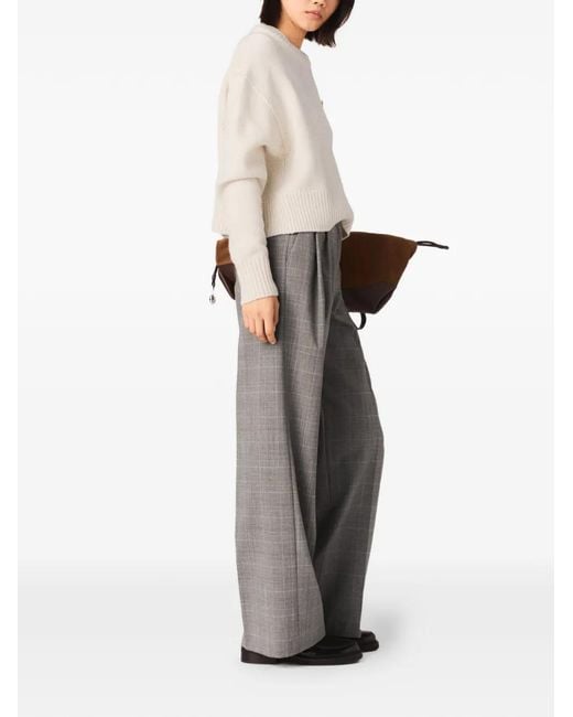 Maje Gray Checked Suit Trousers