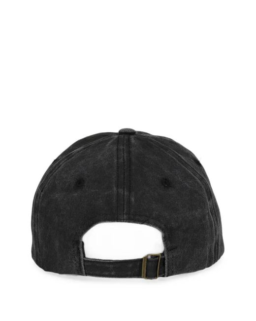 CAPTURE GALLERY Black Distressed Embroidered Baseball Cap for men