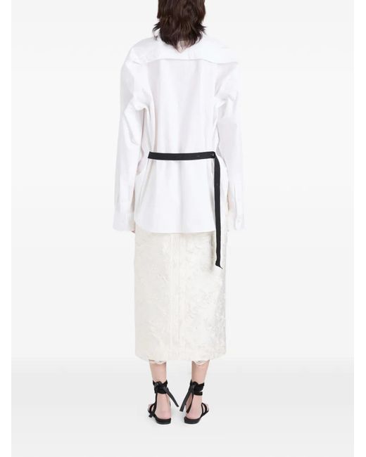 Proenza Schouler White Dalma Floral-Jacquard Skirt