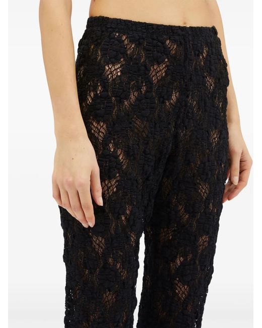 MSGM Black Lace Knitted Trousers