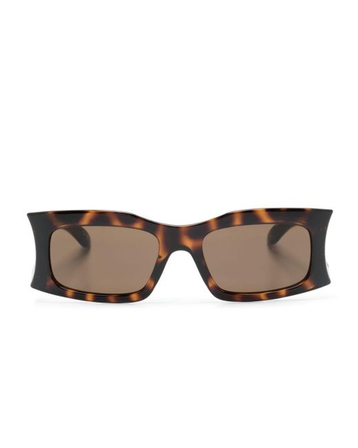 Balenciaga Brown Rectangle-frame Sunglasses