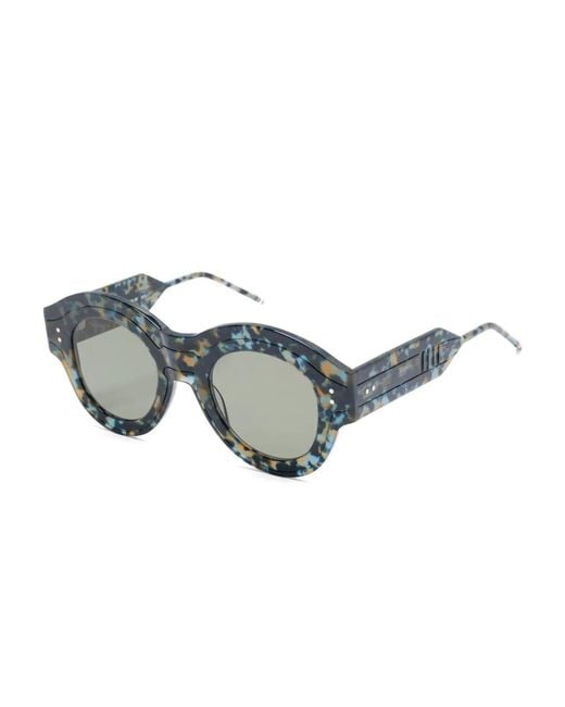 Thom Browne Blue Tortoiseshell Round Sunglasses