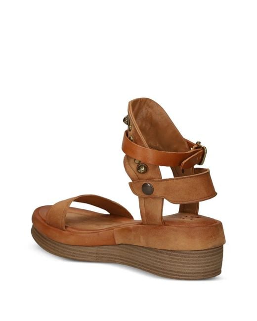 A.s.98 Brown Studded-Detail Sandals