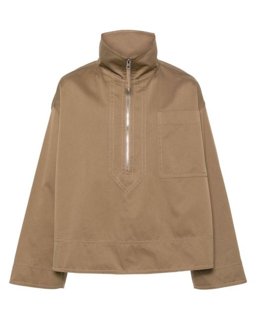 Bottega Veneta Natural Gabardine Half-zip Shirt Jacket for men