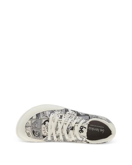 Be Lenka White Comic-Book Print Sneakers